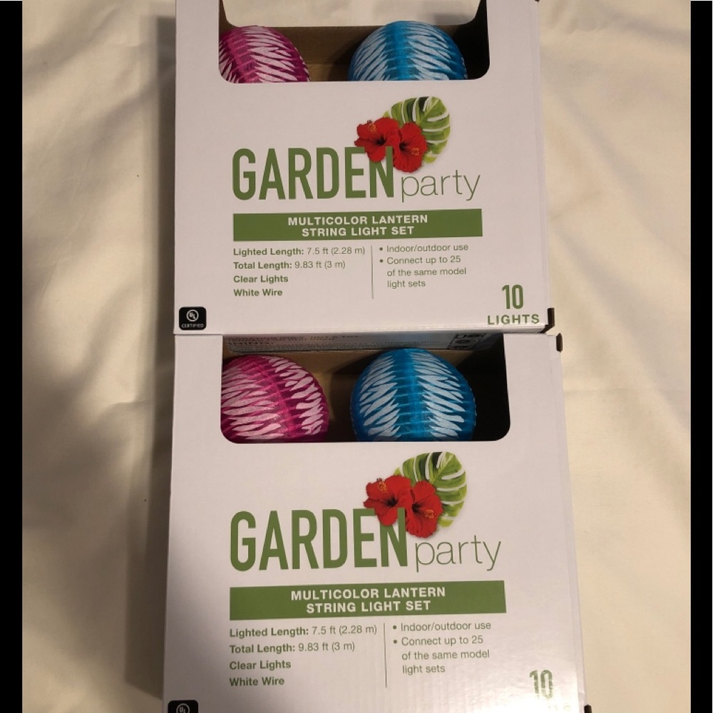 Garden party lantern multicolor lights lot of 2